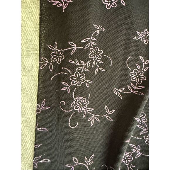 Vintage 90s Next Up Black Purple Glitter Flower Hi Lo Dress S - Picture 8 of 8